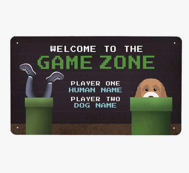 Game Zone: Personalized {breedFullName} Metal Sign